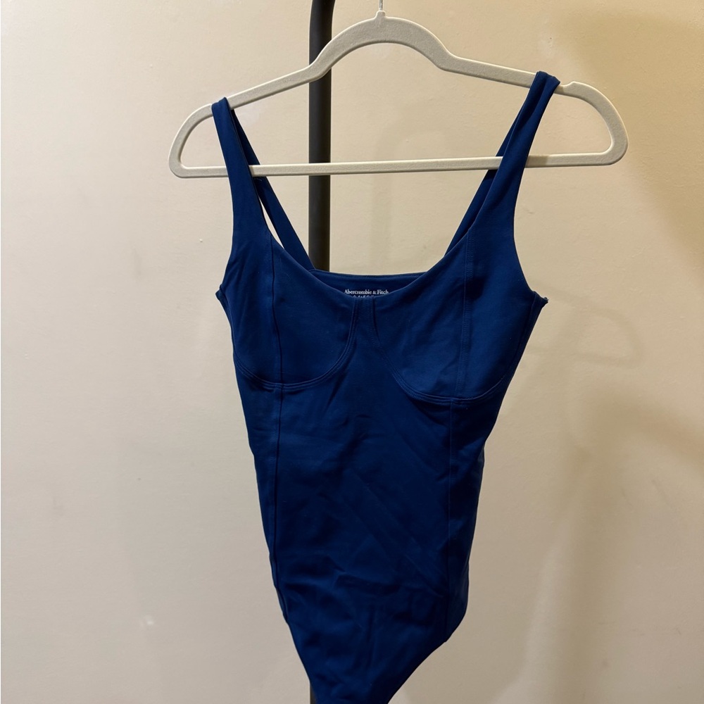 Abercrombie & Fitch Blue Bodysuit Streamlined Scoop Neck